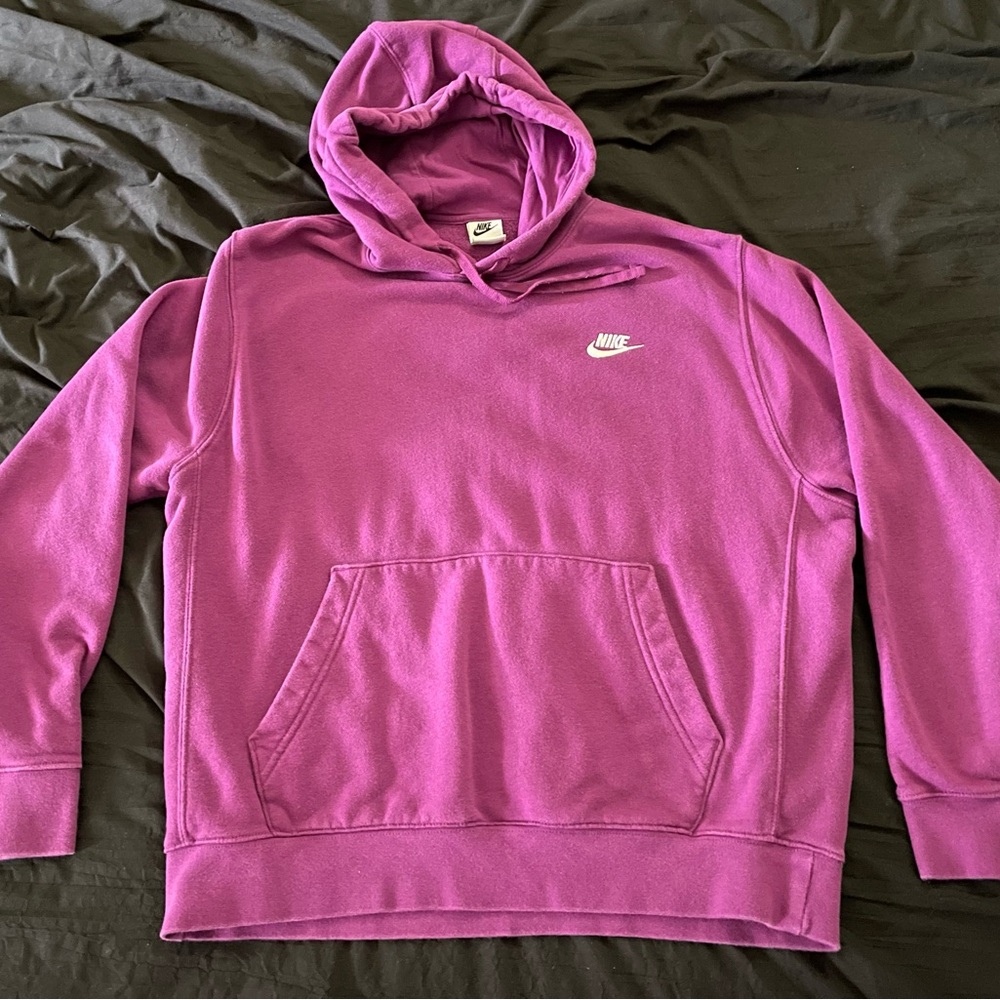 Nike Purple Cotton Hooded Sweatshirt Sz L